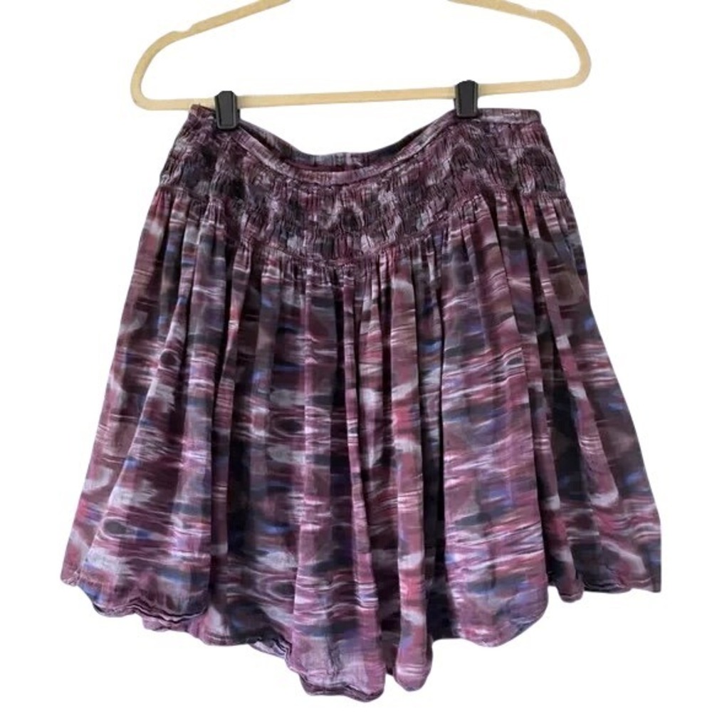 Lord and Taylor Purple‎ and Black Silk and Cotton Mini Skirt size S